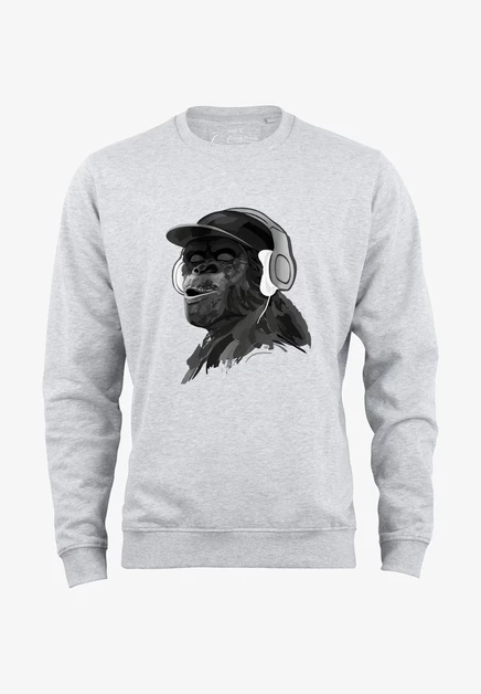 Мужской свитшот Cotton Prime Affe Monkey, серый меланж