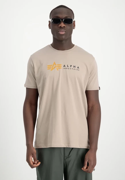 Мужская футболка Alpha Industries Alpha Label, песочная