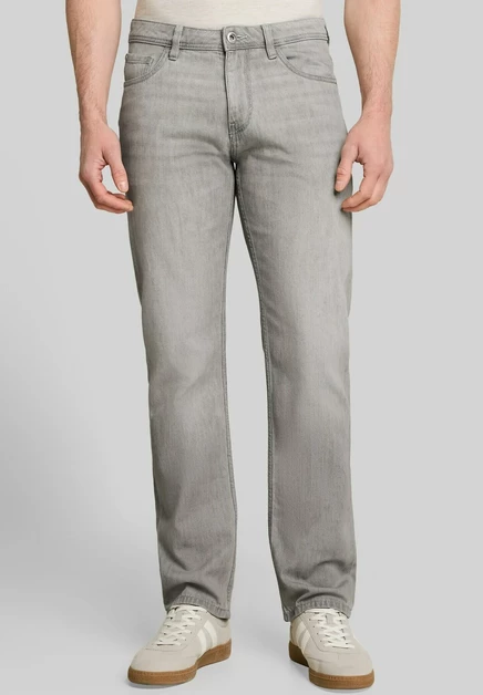 TOM TAILOR TTMARVIN STRAIGHT FIT - Straight leg jeans - used bleached blue denim used light stone grey denim