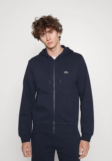 Мужская толстовка Lacoste на молнии, темно-синяя