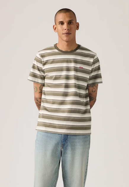 Levi's® ORIGINAL TEE - Basic T-shirt - dark slate jen stripe maitake brown