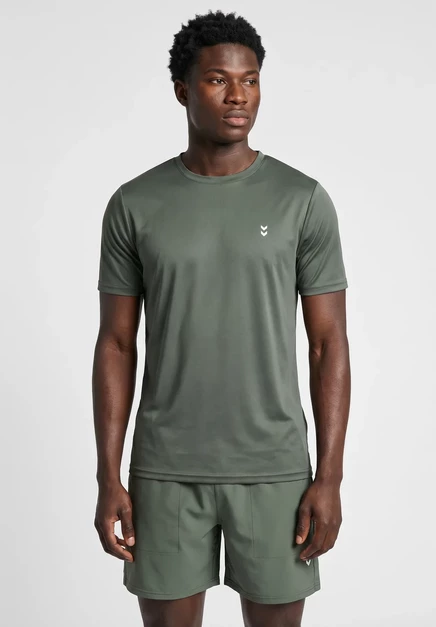 Мужская спортивная футболка Hummel HMLPULSE, оливковая