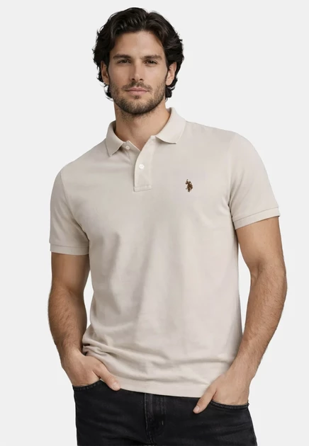 Мужская футболка-поло U.S. Polo Assn. USBrodyy, песочная
