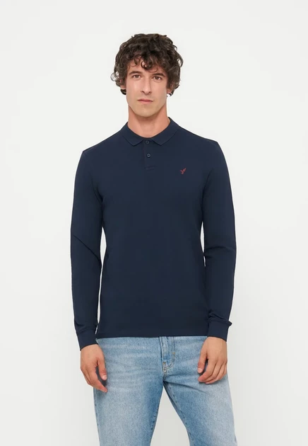 Pier One by Zalando Polo shirt - true black sky captain/bordeaux