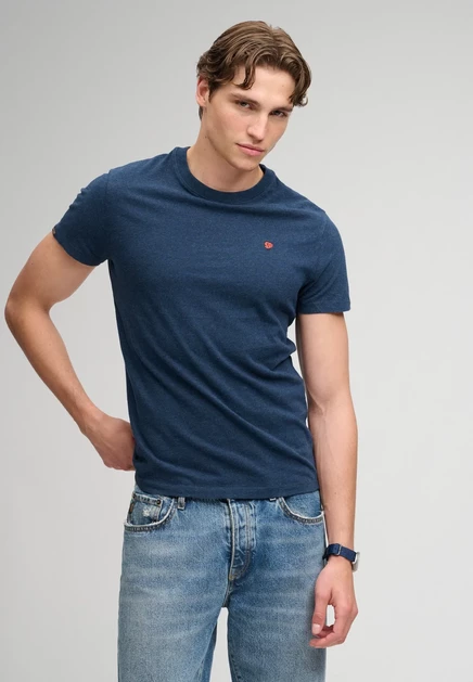 Мужская футболка Superdry, с логотипом, сине-оранжевая