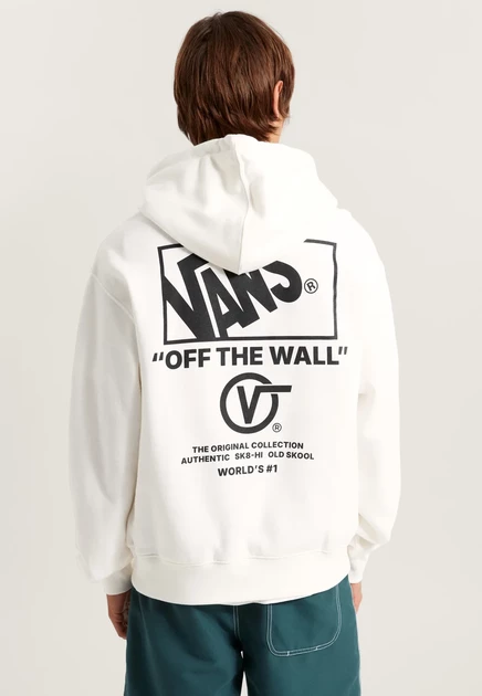 Мужское худи Vans на молнии, коричнево-белое