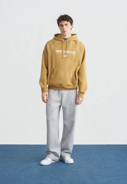 Унисекс худи New Balance Linear, серо-бежевая