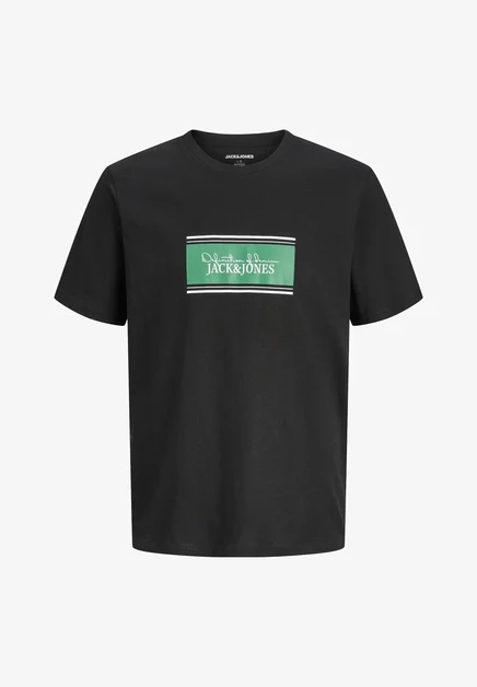 Мужская футболка Jack & Jones Buster с принтом, черная