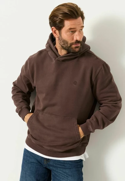 Мужское худи FatFace Tall Fit Overhead, коричневое