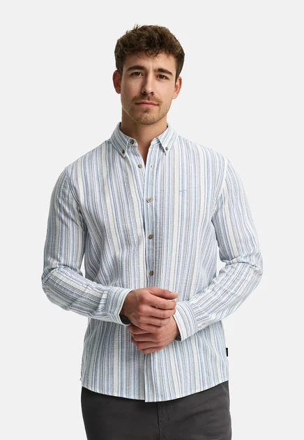 Мужская рубашка Indicode Jeans, бело-синяя