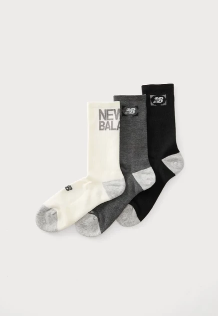 Унисекс носки New Balance Multi Logo Crew, 3 пары, серые и черные