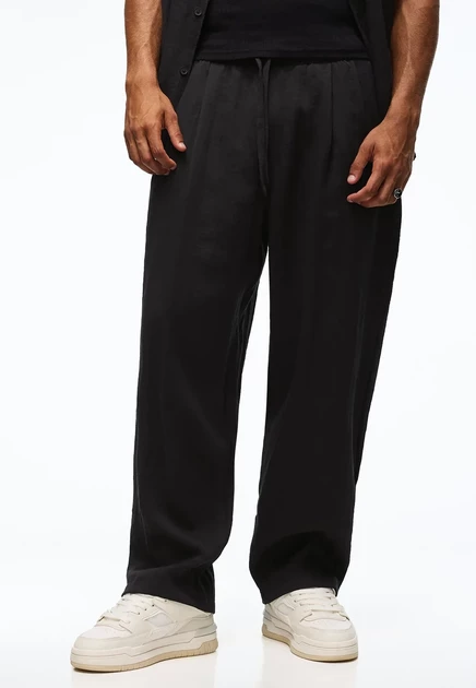 Мужские брюки Bershka Super Baggy Rustic, черные
