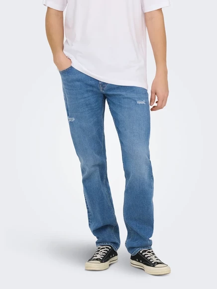 Мужские джинсы Only & Sons ONSWEFT, прямые, голубые