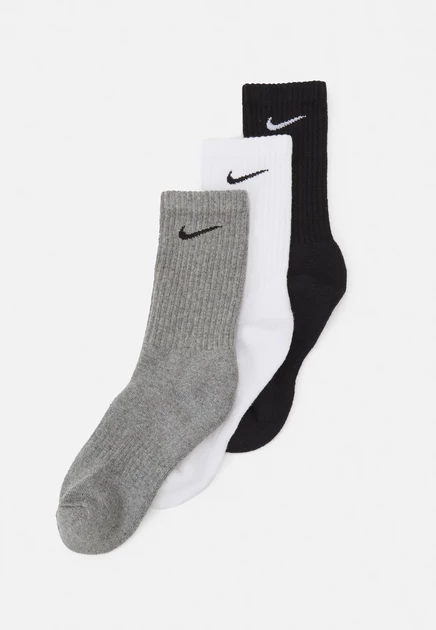 Носки Nike Everyday Cush Crew, 3 пары, бело-серо-черные