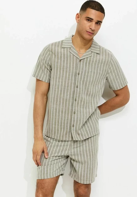 Мужская рубашка New Look Stripe, зеленая
