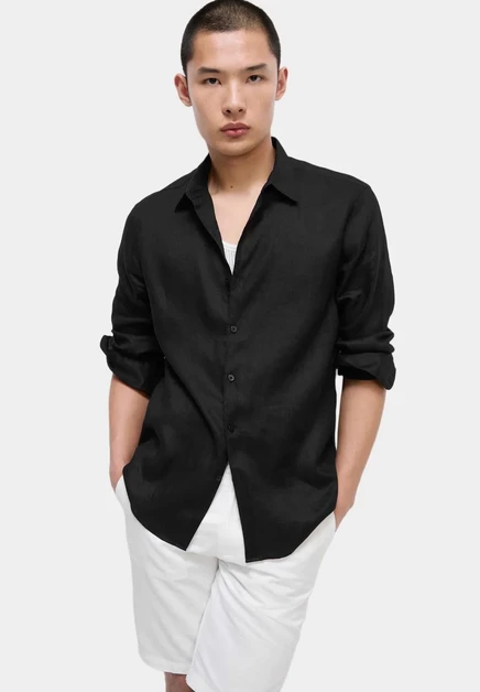 Мужская рубашка Marks & Spencer Regular Fit, черная
