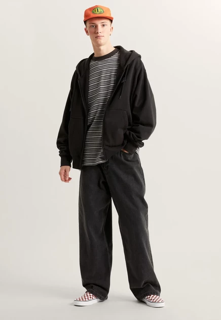 Мужское худи Vans Stretch Logo Full Zip, черное