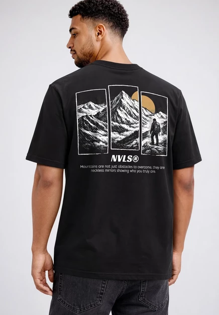 Мужская футболка Neverless Mountain Wanderer, чёрная