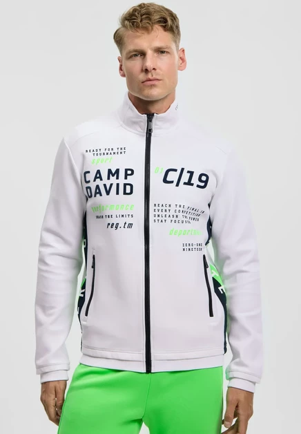 Мужская толстовка Camp David Trainingsjacke на молнии, белая