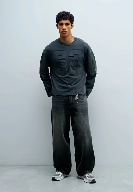 Мужские джинсы Bershka Super Baggy, черные