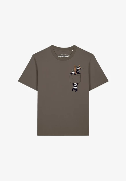 Мужская футболка watapparel Pocket Pandas, мокко