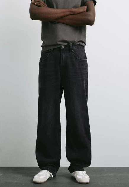Мужские джинсы Pull&Bear Baggy, черные