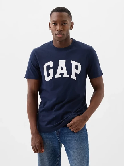 Мужская футболка Gap с принтом, темно-синяя