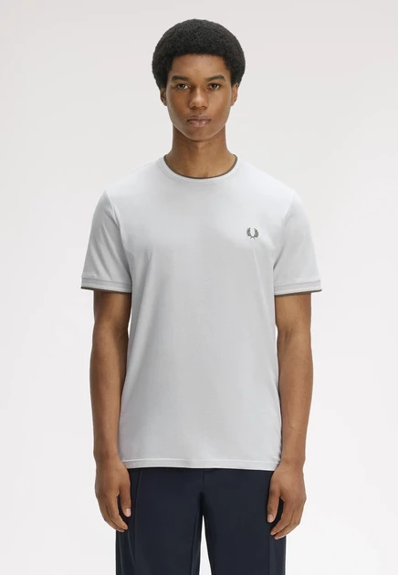 Футболка унисекс Fred Perry, голубая/экрю/зеленая