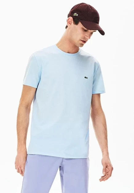 Lacoste TH6709_ZIH - Basic T-shirt - blanc light blue