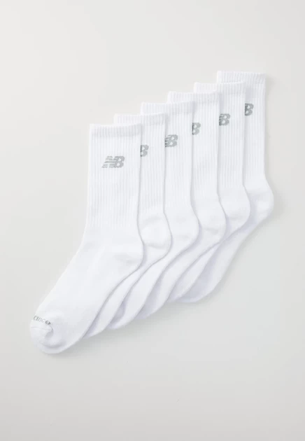 Унисекс высокие носки New Balance Basic, 6 пар, белые