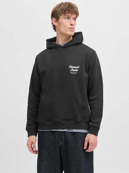 Jack & Jones JORNORREBRO TYPO BACK SWEAT HOOD SN - Hoodie - tibetan red black