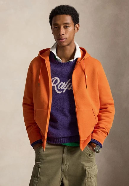 Polo Ralph Lauren DOUBLE-KNIT FULL-ZIP HOODIE - Zip-up sweatshirt - soft grey solar sky