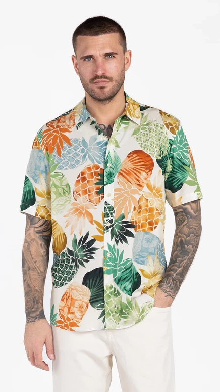 Мужская рубашка Key Largo Pineapple, темно-сине-белая