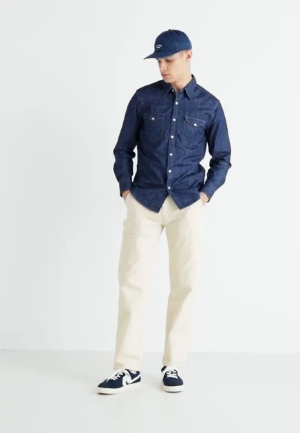 Мужская рубашка Levi's Barstow Western Standard, черная джинсовая