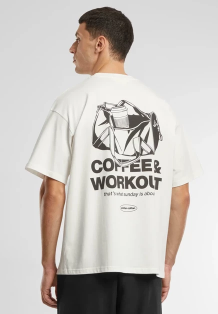 Мужская футболка Another Cotton Lab Coffee, белая