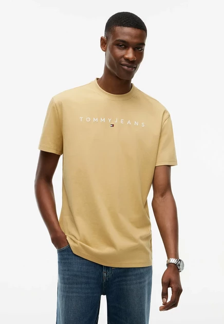 Мужская футболка Tommy Jeans Logo, бежевая