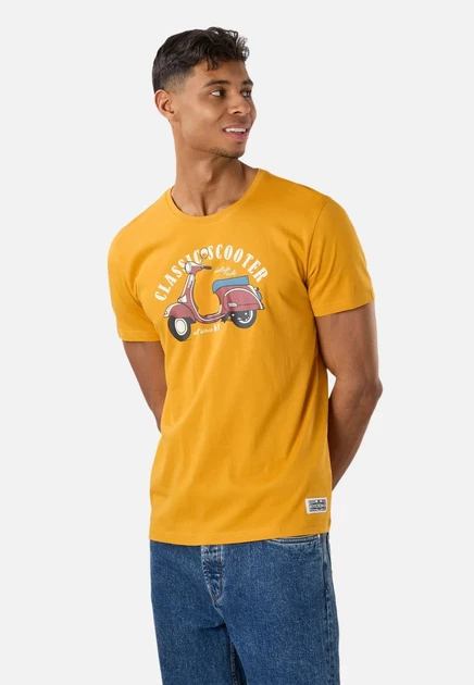 Мужская футболка Denim Factory Scooter Tee, бело-горчичная