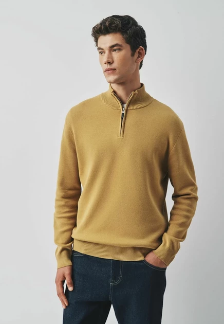 Next TALL FIT - QUARTER ZIP JUMPER - Jumper - brown ochre yellow