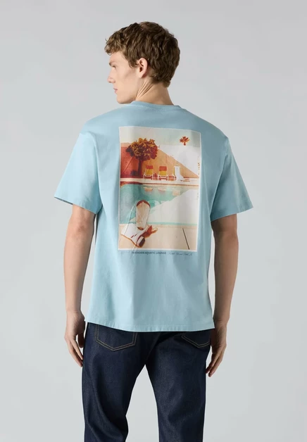 Levi's® VINTAGE FIT GRAPHIC TEE - Basic T-shirt - bright white lse batwing badge ca - blues-