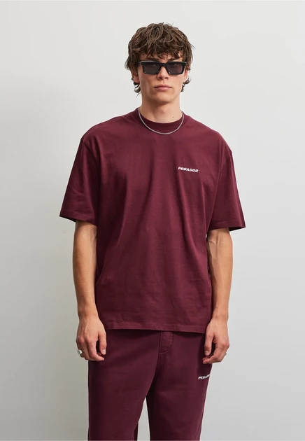 washed dark red white