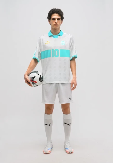 Мужская футболка Puma Marseille, белая/бирюзовая