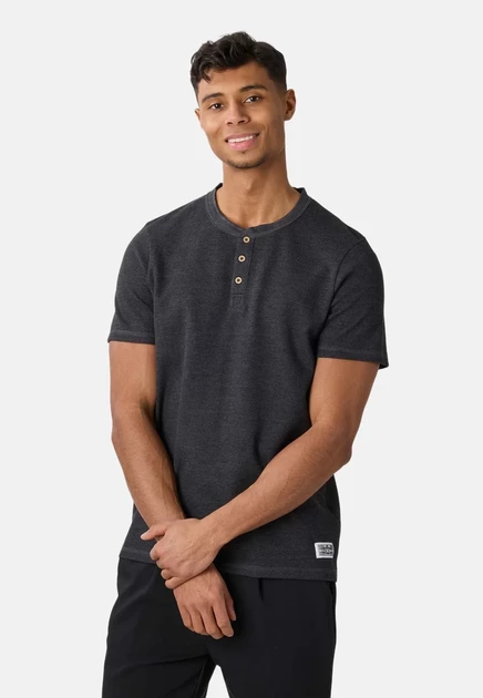 Мужская футболка Denim Factory Henley, темно-серая