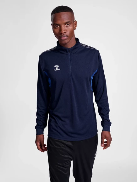 Мужской лонгслив Hummel AUTHENTIC HALF-ZIP, серо-синий