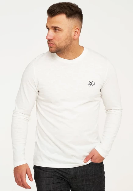 Мужской лонгслив Jack & Jones JCORISE INFINITY, белый