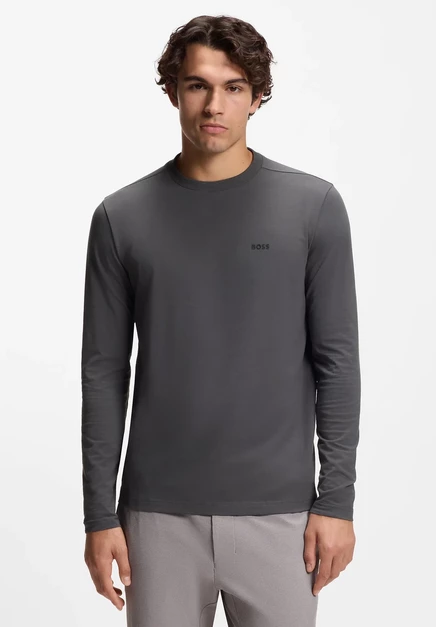 Мужской лонгслив Boss Tee Long, светло-серый