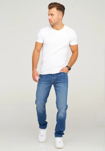 Мужские прямые джинсы Jack & Jones JJIMike, темно-синие
