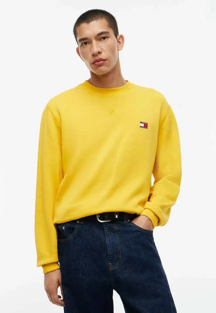 Мужской свитшот Tommy Jeans TJM Reg Badge, серо-желтый