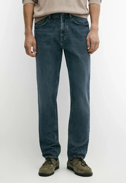 Мужские джинсы Massimo Dutti Tapered Fit, тёмно-синие