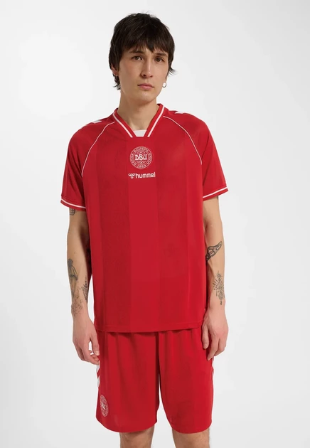 Мужская футболка Hummel с вышивкой, красная