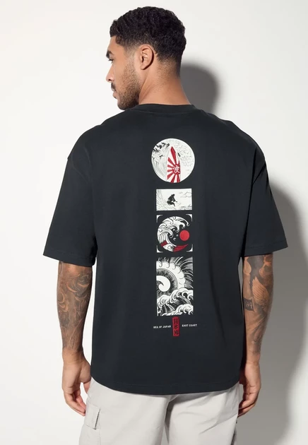 Мужская футболка Next Japanese Surf Graphic, черная